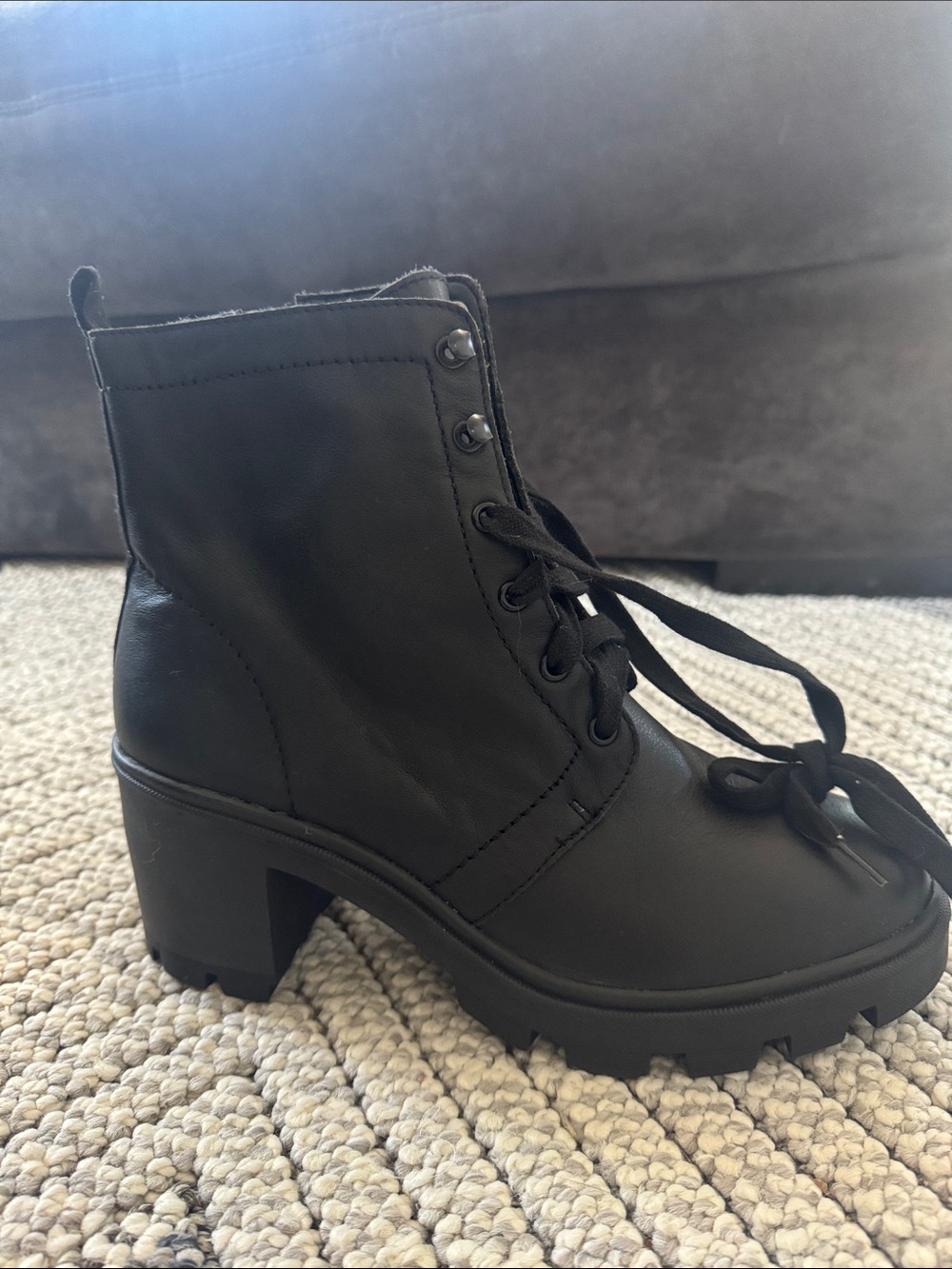 NWOT - Splendid - Mady Black Zip-Up Lug Combat Boots - size 9 - Picture 5 of 5